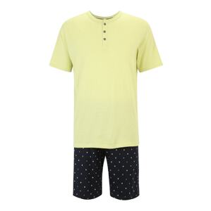SCHIESSER Krátke pyžamo  tmavomodrá / žltá / biela