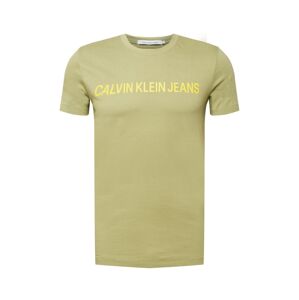 Calvin Klein Jeans Tričko  svetložltá / olivová