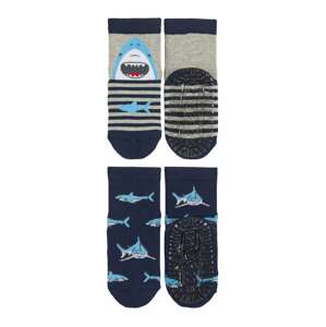 STERNTALER Ponožky 'Haie'  námornícka modrá / nebesky modrá / sivá melírovaná / biela