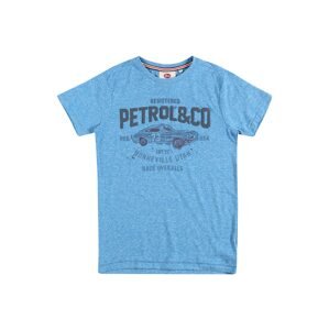 Petrol Industries Tričko  modrá melírovaná / sivá / oranžová