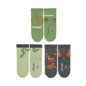 STERNTALER Ponožky  antracitová / zelená / svetlozelená / oranžová