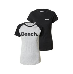 BENCH Tričko  sivá melírovaná / čierna / biela