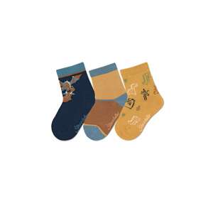 STERNTALER Ponožky  dymovo modrá / tmavomodrá / zlatá žltá / zelená / biela