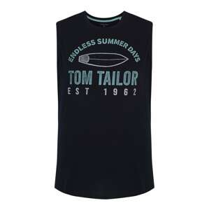 TOM TAILOR Men + Tričko  tmavomodrá / svetlomodrá / biela