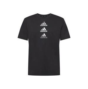 ADIDAS SPORTSWEAR Funkčné tričko 'Designed To Move Logo'  čierna / strieborná