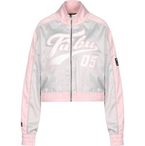 FUBU Prechodná bunda  striebornosivá / ružová / biela
