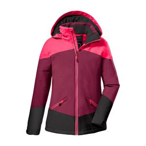 KILLTEC Outdoorová bunda  farba lesného ovocia / neónovo ružová / čierna