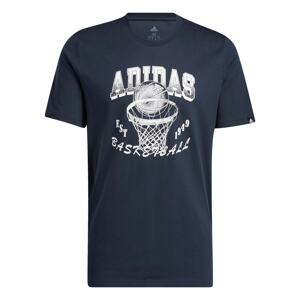 ADIDAS SPORTSWEAR Funkčné tričko 'World of Basketball'  námornícka modrá / biela