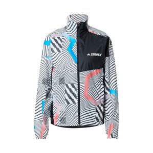 ADIDAS TERREX Outdoorová bunda 'Trail Printed'  azúrová / svetločervená / čierna / biela
