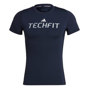 ADIDAS PERFORMANCE Funkčné tričko 'Techfit Graphic'  tmavomodrá / sivá / biela