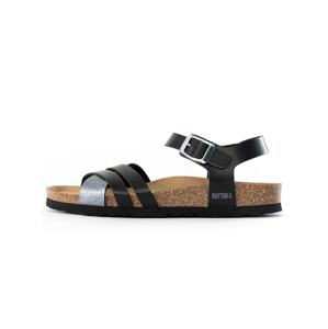 Bayton Remienkové sandále 'Denia'  hnedá / striebornosivá / čierna