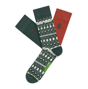 CHEERIO* Ponožky  zelená / červená / biela