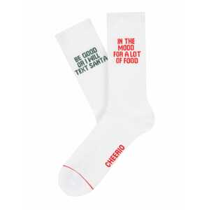 CHEERIO* Ponožky 'Santa Speaking'  zmiešané farby / biela