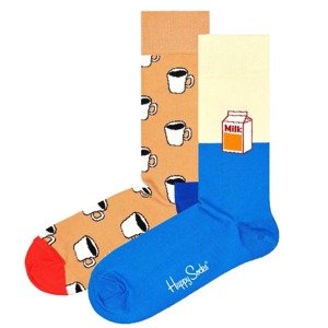 Happy Socks Ponožky  kráľovská modrá / pastelovo žltá / pastelovo oranžová / biela