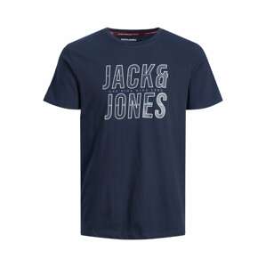 JACK & JONES Tričko 'XILO'  námornícka modrá / biela