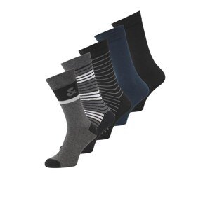JACK & JONES Ponožky  tmavomodrá / tmavosivá / čierna / biela