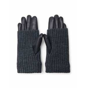 Zizzi Prstové rukavice 'GIA'  čierna / čierna melírovaná