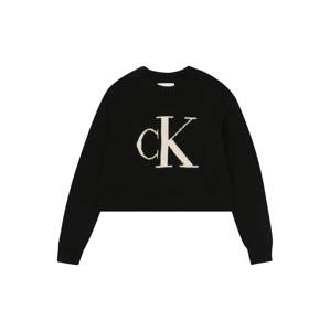 Calvin Klein Jeans Sveter  béžová / čierna