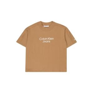 Calvin Klein Jeans Tričko  piesková / svetlosivá