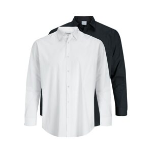 Jack & Jones Plus Košeľa 'JOE'  čierna / biela