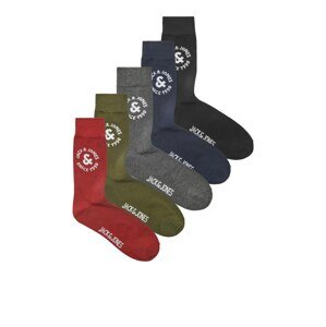 JACK & JONES Ponožky  námornícka modrá / tmavosivá / olivová / červená