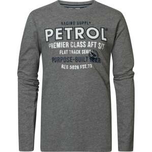 Petrol Industries Tričko  námornícka modrá / sivá / biela