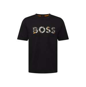 BOSS Orange Tričko 'Teetrury'  svetlosivá / svetlooranžová / čierna