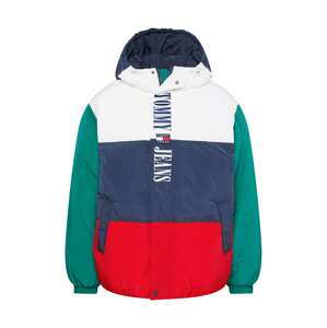 Tommy Jeans Zimná bunda  námornícka modrá / smaragdová / červená / biela