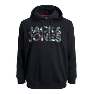 Jack & Jones Plus Mikina 'RAMP'  modrosivá / svetlosivá / grenadínová / čierna