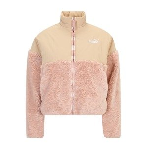 PUMA Športová bunda  svetlobéžová / pastelovo ružová / biela