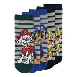 NAME IT Ponožky 'JANIEL PAWPATROL'  modrá / sivá melírovaná / zelená / červená / biela