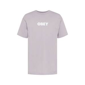 Obey Tričko 'BOLD'  fialová / biela