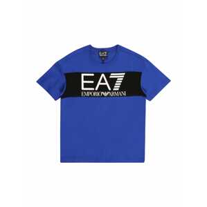 EA7 Emporio Armani Tričko  kráľovská modrá / čierna / biela