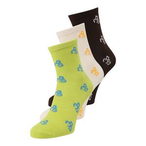 PIECES Ponožky 'MOLLY'  svetlomodrá / svetlozelená / čierna / prírodná biela