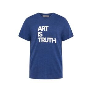 Zadig & Voltaire Tričko 'ART IS TRUTH'  modrá melírovaná / biela