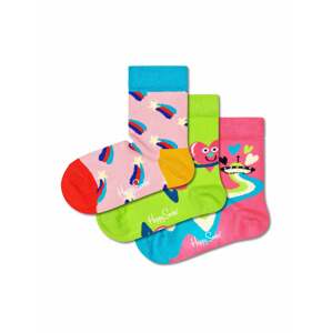Happy Socks Ponožky 'Hearts and Stars'  nebesky modrá / kiwi / svetloružová / tmavoružová