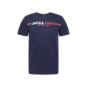 JACK & JONES Tričko 'FREDERIK'  námornícka modrá / červená / biela