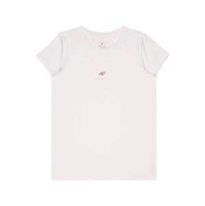 4F Funkčné tričko  pastelovo červená / prírodná biela