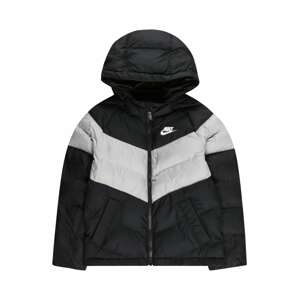 Nike Sportswear Zimná bunda  svetlosivá / čierna / biela
