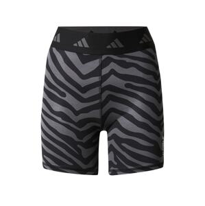ADIDAS PERFORMANCE Športové nohavice 'Hyperglam Techfit Zebra High-Waisted'  antracitová / čierna