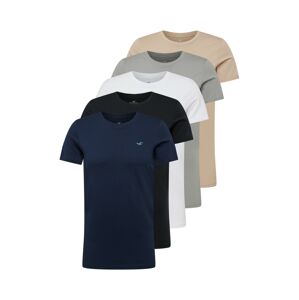 HOLLISTER Tričko  béžová / námornícka modrá / čierna / biela