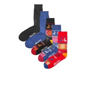 JACK & JONES Ponožky  námornícka modrá / červená / čierna / šedobiela