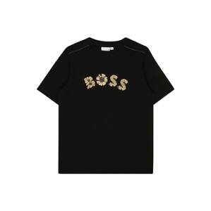 BOSS Kidswear Tričko  svetlohnedá / čierna