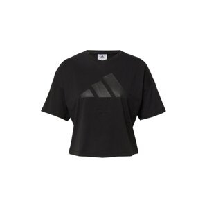 ADIDAS PERFORMANCE Funkčné tričko 'Train Icons 3 Bar Logo'  tmavosivá / čierna