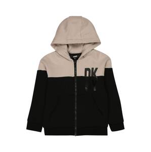 DKNY Tepláková bunda  tmavobéžová / čierna