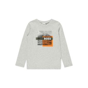 BOSS Kidswear Tričko  sivá / grafitová / oranžová