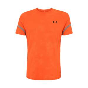 UNDER ARMOUR Funkčné tričko 'Rush Emboss'  sivá / oranžová / čierna