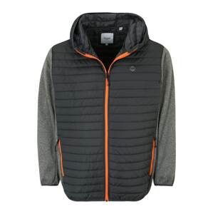 Jack & Jones Plus Prechodná bunda 'Emulti'  antracitová / svetlosivá / sivá melírovaná / oranžová