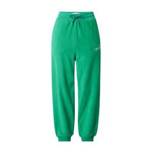 Tommy Jeans Nohavice  zelená / biela