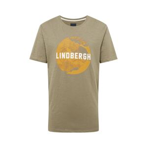 Lindbergh Tričko 'Brand'  šafránová / kaki / biela